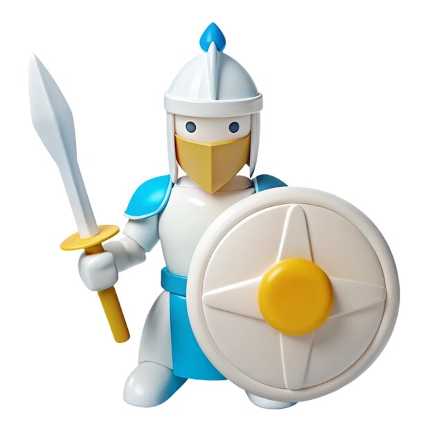 PSD a figurine of a knight holding a shield with a shield and shield