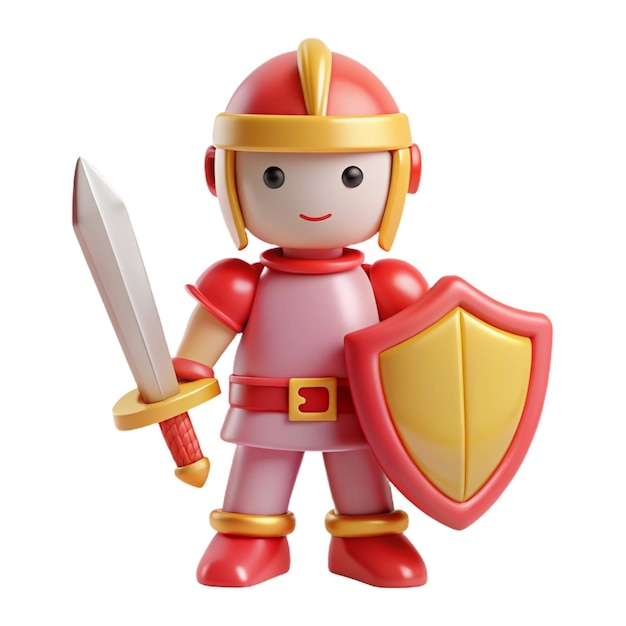 a figurine of a knight holding a sword