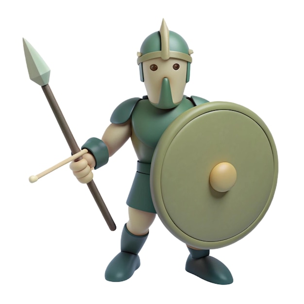 a figurine of a knight with a shield and shield