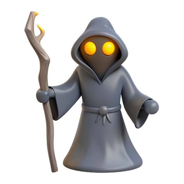 a figurine of a knight with a stick and a light bulb