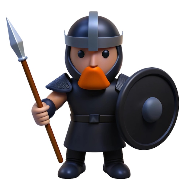 PSD a figurine of a knight with a sword and shield