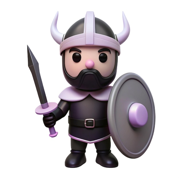 PSD a figurine of a knight with a sword and shield