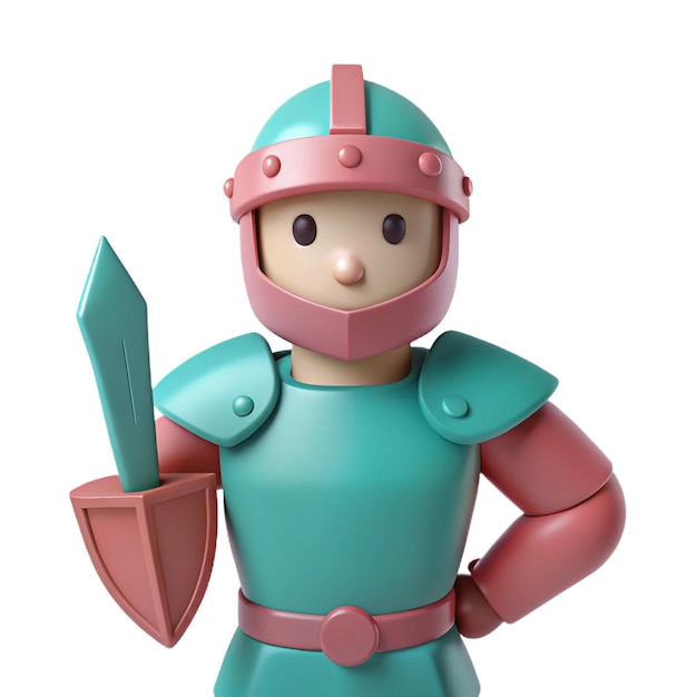 PSD a figurine of a knight with a sword and shield