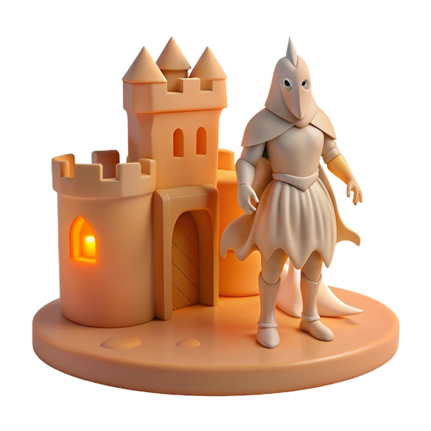 PSD a figurine of a knight with a sword and shield