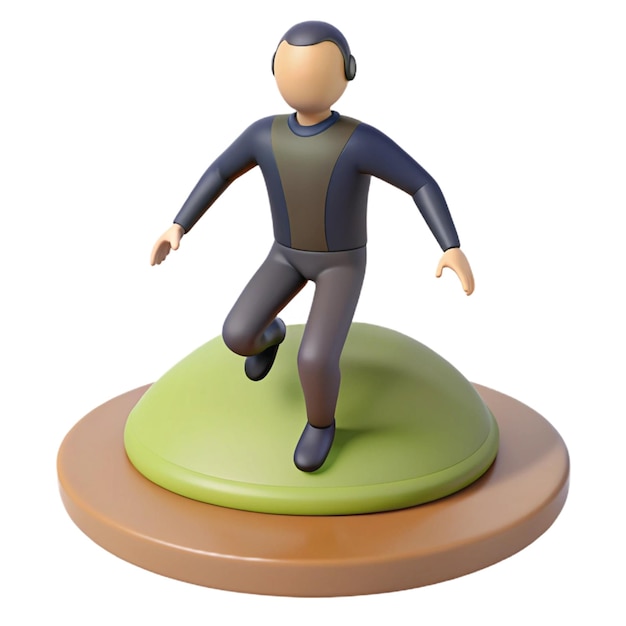 PSD a figurine of a man on a green object with a man on it