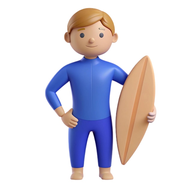 a figurine of a man holding a surfboard with a surfboard in the corner