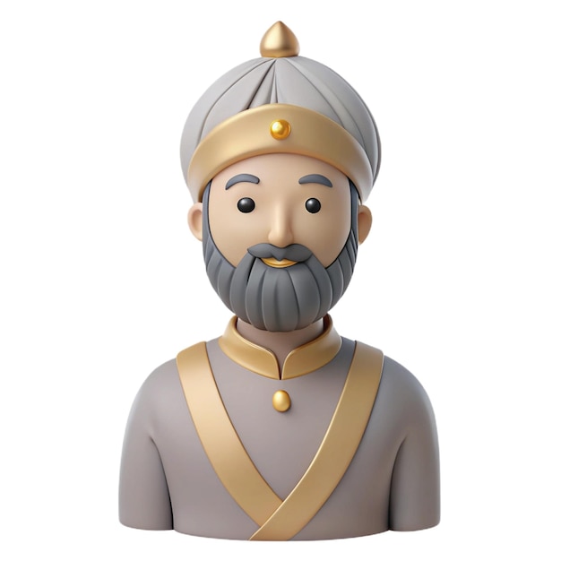 a figurine of a man wearing a military uniform with a gold crown on it