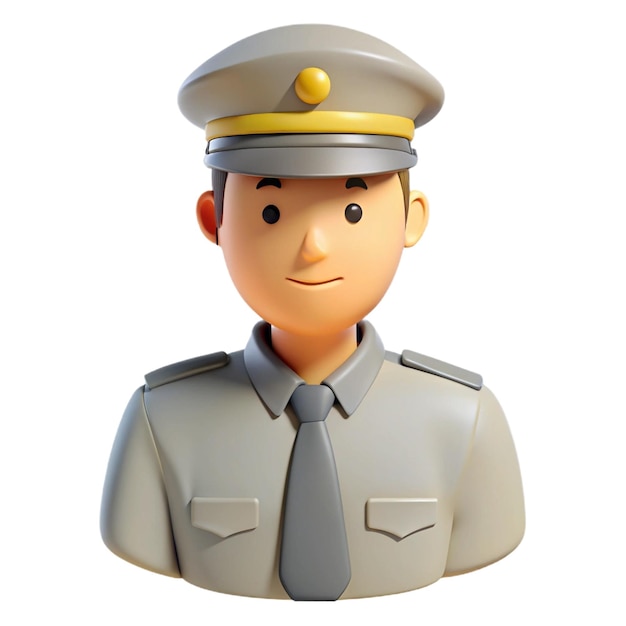 a figurine of a man wearing a military uniform with a yellow button on the front