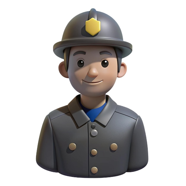 PSD a figurine of a man wearing a police hat