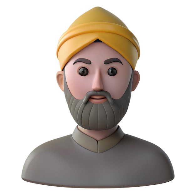 a figurine of a man wearing a yellow turban