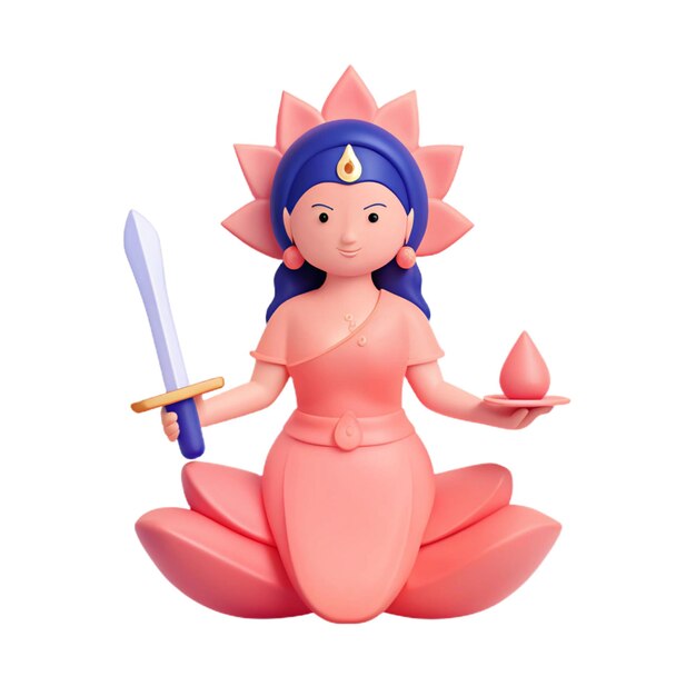 PSD a figurine of a mermaid with a sword and a sword