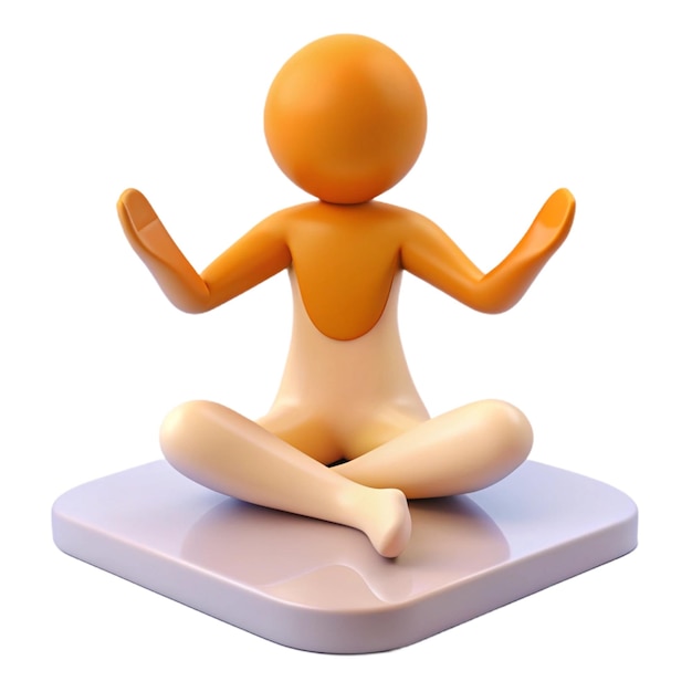 a figurine of a person sitting on a square shaped cube