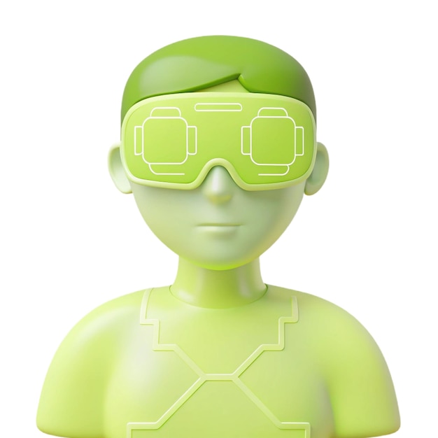 PSD a figurine of a person wearing goggles