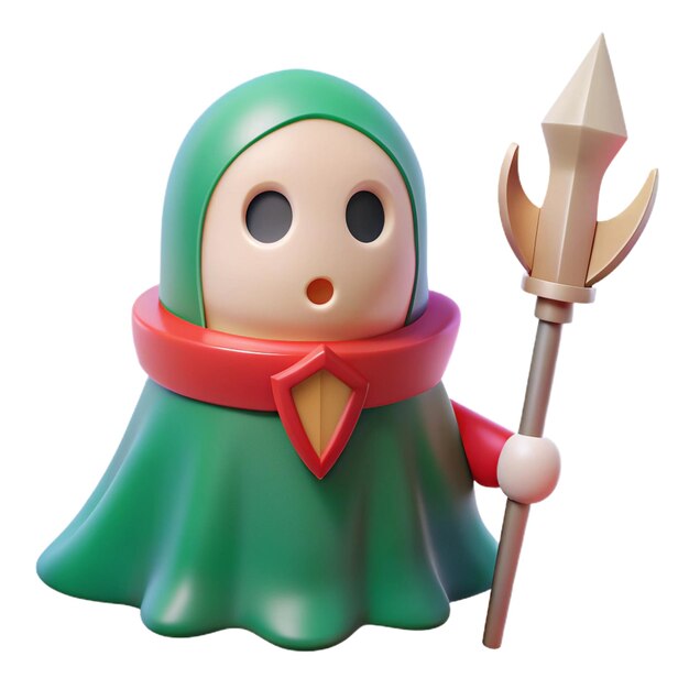 a figurine with a red cape and a red scarf