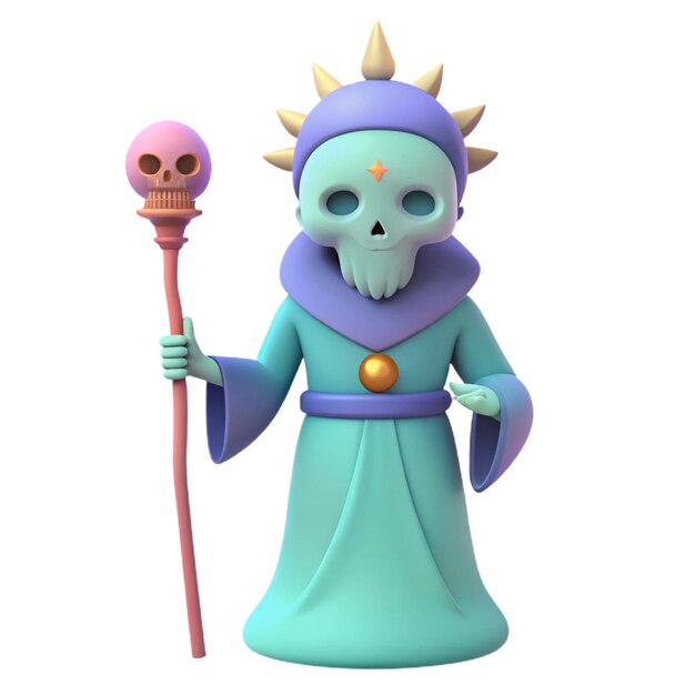 a figurine with a skull and a crown on it