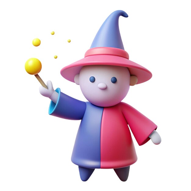 PSD a figurine of a wizard with a yellow ball in his hand