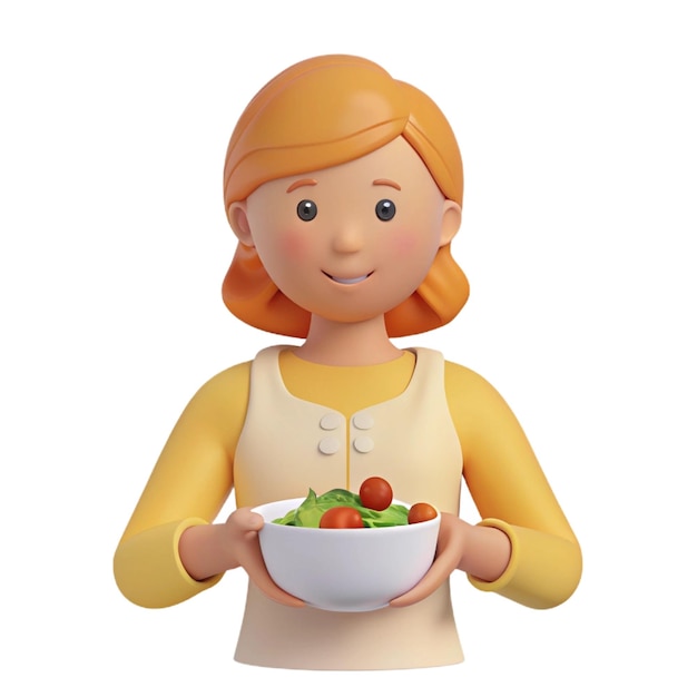 a figurine of a woman holding a bowl of fruit