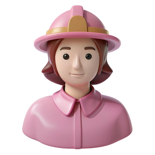 a figurine of a woman wearing a pink hat and pink coat