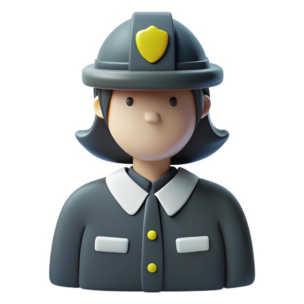 PSD a figurine of a woman wearing a police hat