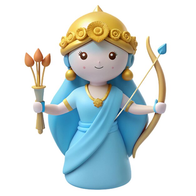 PSD a figurine of a woman with a bow and arrows