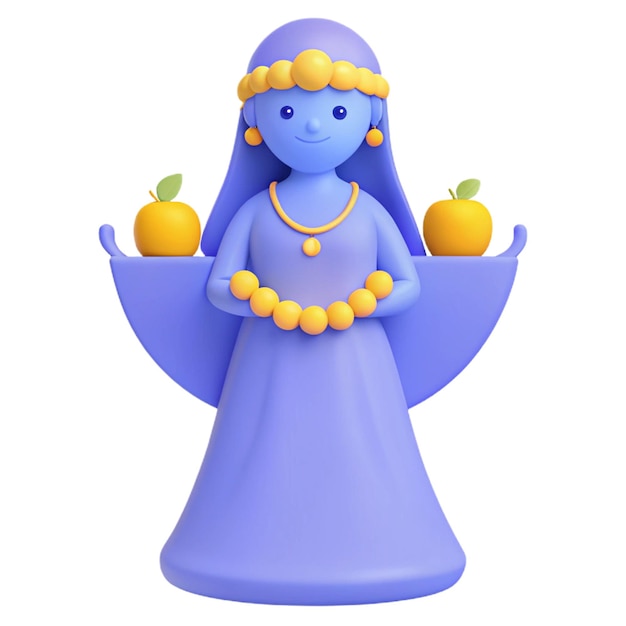 PSD a figurine of a woman with fruit on her head