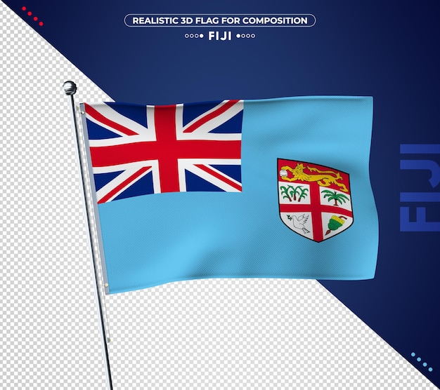 Fiji flag with realistic texture