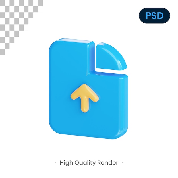 File Arrow Up 3D Render Illustration Premium Psd