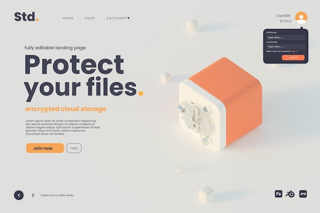 File encryption vault landing page