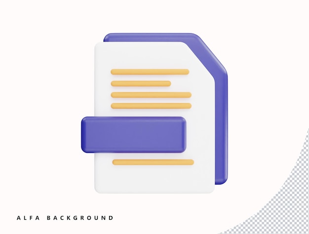 file format with 3d vector icon cartoon minimal style