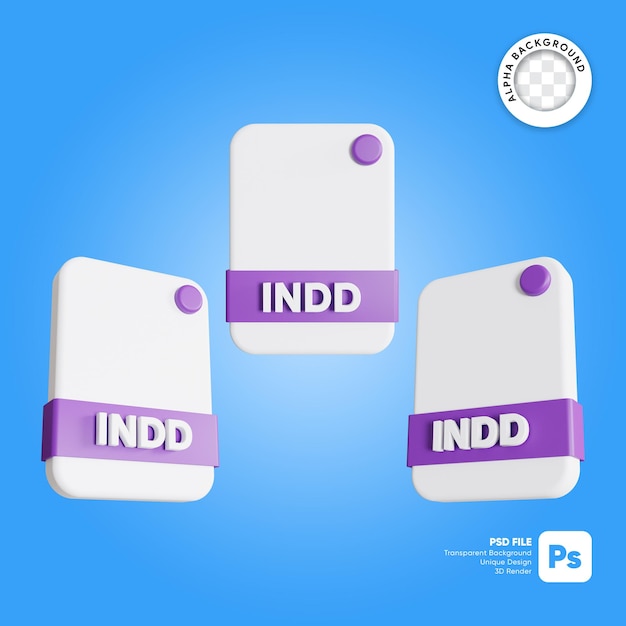 File Formats indd 3D Icon render