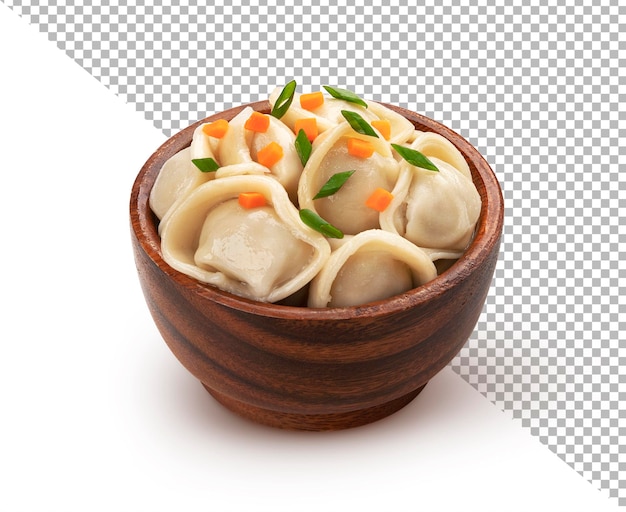 Filled dumplings isolated on white background