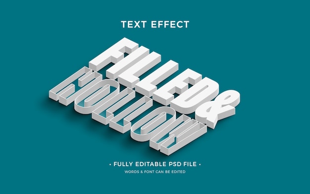 Filled and hollow text effect