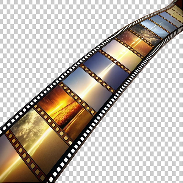 PSD film strip section on transparent background