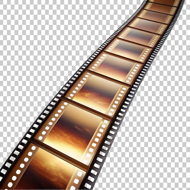 PSD film strip section on transparent background