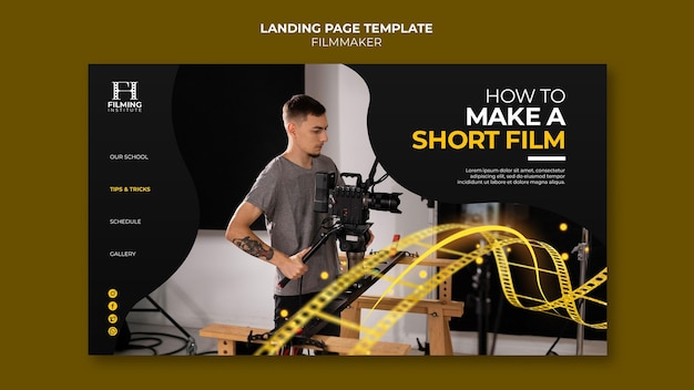 Filmmaker landing page template design