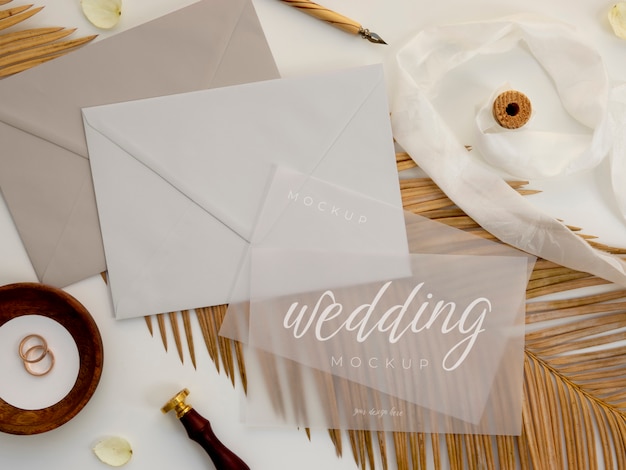 Filmy wedding invitation mockup