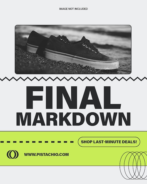 PSD final markdown fashion shoes promotional design for social media and instagram post template psd