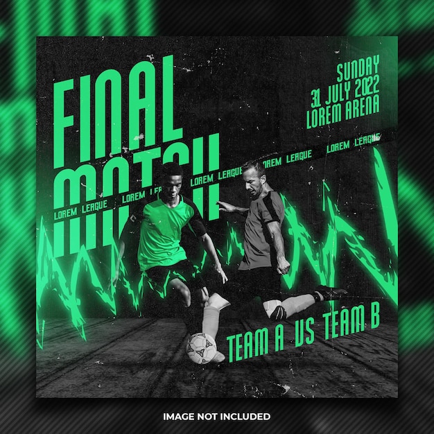 Final match football flyer social media post template