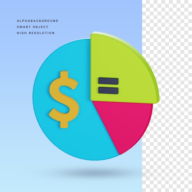 Finance Graph 3d Icon Illustration