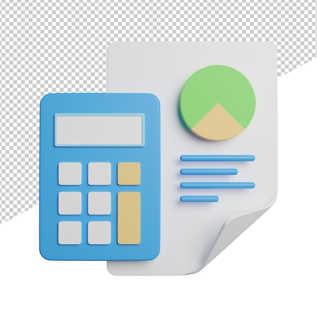 Financial Accounting Balance front view 3d rendering icon illustration on trasnparent background