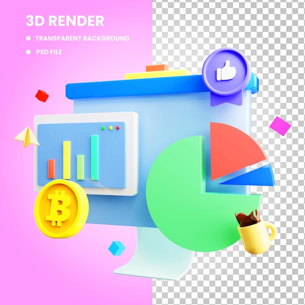 Financial achievement 3d rendering illustration