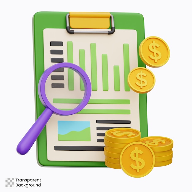 Financial Analysis 3d Icon Illustration