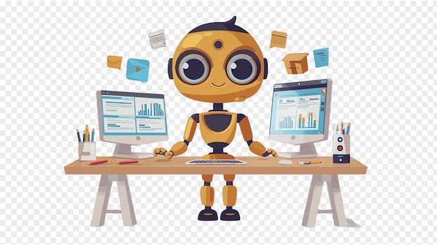 Financial chatbot developer illustration isolated on transparent background