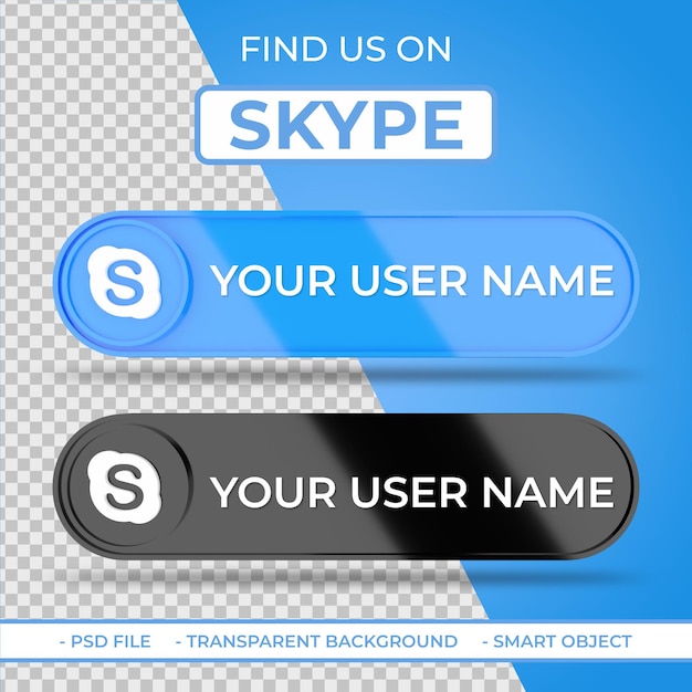 Find us on Skype social media 3d Icon