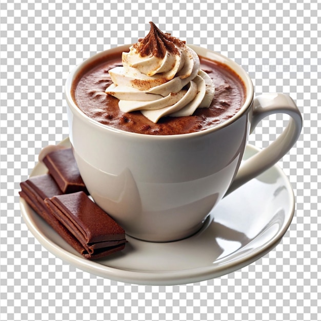 finest hot chocolate on transparent background