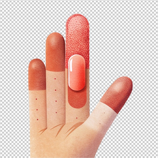 PSD a finger injury illustration on white background