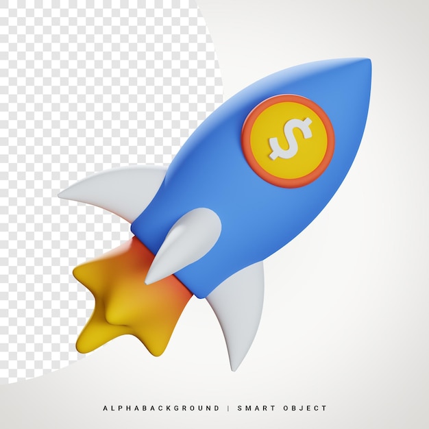 Fintech Startup 3d Icon Illustration