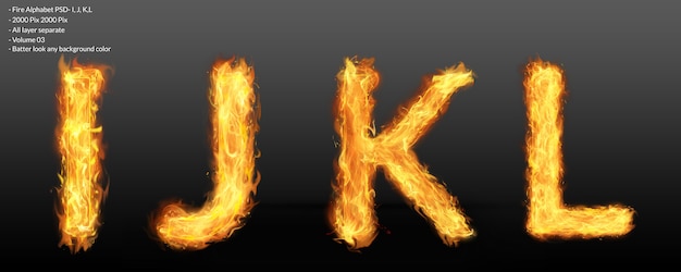 Fire alphabet text effect