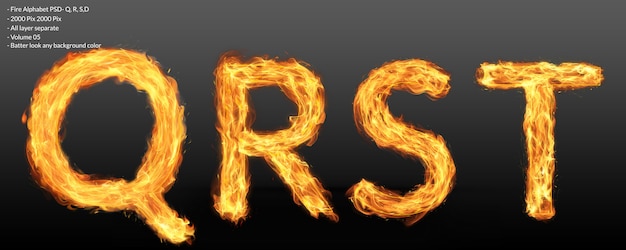 Fire alphabet text effect