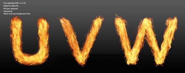 Fire alphabet text effect